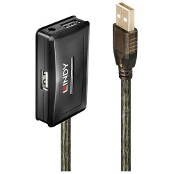 LINDY 42635 USB cable USB 2.0 USB-A plug to 4 sockets 10m Grey