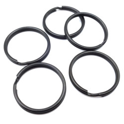 Kółko sprężynowe do breloka - 25mm czarne komplet 5szt