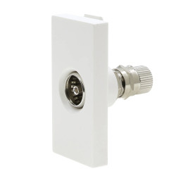 Moduł 1/2 - gniazdo antenowe TV - biały - kompatybilny z ramkami Tawoia Glass