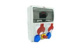 Rozdzielnica Budowlana Beryl 16A/5P + 32A/5P + 2Gs 230V + Wył. 0-1 04.136