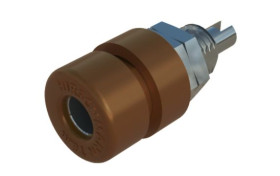 Złącze bananowe Żeński Gwint M6, końcówka lutownicza Brązowy 32A Hirschmann Test & Measurement rozmiar 4 mm