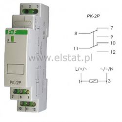 PK-2P Przekaźnik w obud.na szynę 12VAC/ DC 2x8A