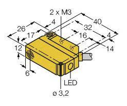 Turck Czujnik indukcyjny podtynkowy PNP, Przełącznik BI5U-Q12-VP6X2 7M