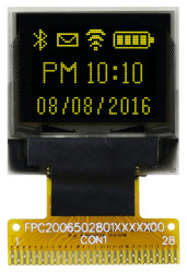 Wyświetlacz OLED 0.66cal Żółty macierz pasywna 64 x 48pikseli Midas COT I2C, równoległe, SPI