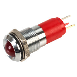 CML 19210253 10mm 12V Red LED Prominent Brass