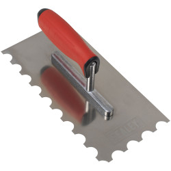 Sealey T6701 Stainlss Stl Semicircle Tooth Trowel Rubber Handle &amp; Alu Foot 270mm