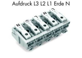 Złączka zasilająca 5-biegunowa ze stopkąmi bez styku PE 294-5015 /250szt./