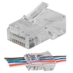 Wtyk modularny RJ45 8P8C kat.6 nieekranowany UTP drut przelotowy NEKU WORECZEK 100szt.