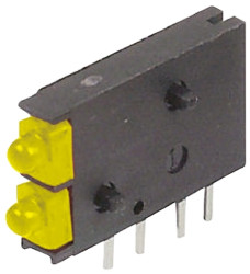 Wskaźnik LED do druku 2-diodowy kolor diod Żółty 38° 2,1 V Dialight