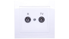 Kier Gniazdo Antenowe Rtv Przelotowe 14Db Białe Gpa-14Wp/00