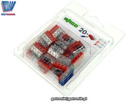 SzybkozĹÄczka 4x 0,5-2,5mm2 transparentna czerwona x20szt. WAGO 2273-204