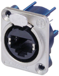 Socket, RJ45, 8P8C, Cat 5e, solder connection, PCB mounting, NE8FDV