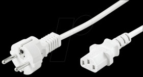 Cold appliance connection cable, 1.8 m, white, straight