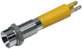 Signal light, 24 V (DC), yellow, 6 mcd, Mounting Ø 6 mm, pitch 3.5 mm, LED number: 1, 19030352