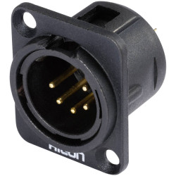 Hicon HI-X5DM-G XLR Connector 5 Pins Black Straight Sleeve Plug