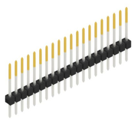 Pin header, 20 pole, pitch 2.54 mm, straight, black, 10046616