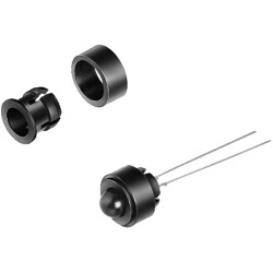 Socket, PA, GF, black, for LED 5 mm, 10006143