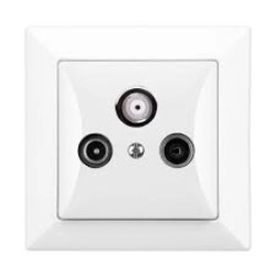 OPAL Gniazdo antenowe RTV/SAT przelotowe białe GAPS/P-Op