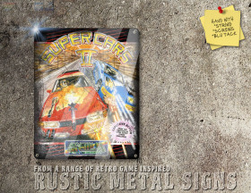Vintage Looking Atari ST, Amiga Game Super Cars II Box Artwork Metal Sign [611]