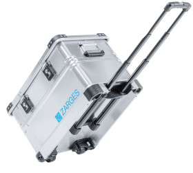 Skrzynia na sprzęt wymiary wew 550 x 350 x 310mm, z gąbką Metal Zarges Aluminium, z zamkiem, na kółkach