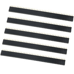 Gniazdo goldpin 1x40 pin żeńskie proste 2.54mm - 5 sztuk