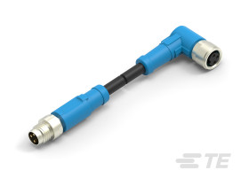 TE Connectivity Kabel siłownika czujnika Złącze A M8 3 długość 500 mm Rodzaj A Męski/żeński Złącze B M8 3