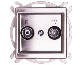 SONATA Gniazdo antenowe RTV przelotowe 16dB stal inox GPA-16RMP/m/37