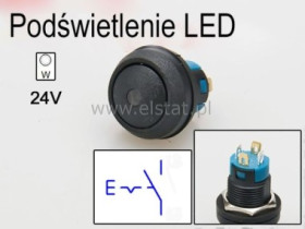 Przeł. stabilny zwierny; NO; okrągły LED 24V