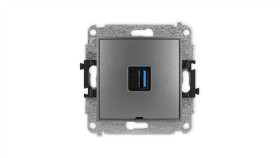 Icon Mechamizm Gniazda Pojedynczego Usb A-A 3.0, Bez Pola Opisowego Grafitowy...