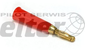 Wtyk bananowy plastikowy złocony czerwony