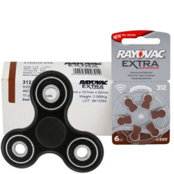 120 x baterie do aparatów słuchowych Rayovac Extra Advanced 312 MF + spinner Get BEE