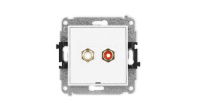 Icon Mechanizm Gniazda Podwójnego Rca, Bez Pola Opisowego (Typu Cinch - Biały...