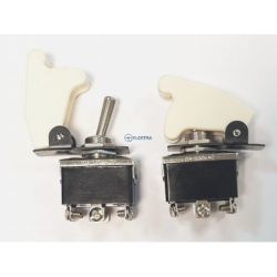 przełącznik dźwigniowy "lotniczy", DPDT, ON-ON biały