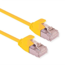 ROLINE F/UTP DataCenter Patch Cord Cat.6A (Class EA), LSOH, bardzo cienki, żółty, 0,15 m