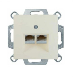 polo.fiorena Gniazdo komputerowe MOLEX podwójne ekranowane kat. 6 2 x RJ45 z polem opisowym krem 22028903