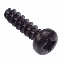 Black 3x12mm Pozidrive Pan Head Screw for Plastic - Pack of 100