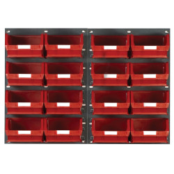 Topstore TC4 Wall Mounted Louvred Panel Kits 2 x TP2 &amp; 16 x TC4 - Red