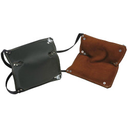 L&#x2B;D 2487 LEATHER KNEE PAD Brown/Black 1 Pair Leather Nan