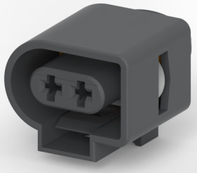 Socket, unequipped, 2 pole, straight, 1 row, black, 1-1355200-1