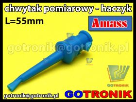 Chwytak pomiarowy haczyk L=55mm niebieski