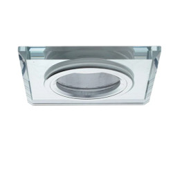 Oczko sufitowe szklane KWADRATOWE. Kolor: SREBRNY EKOS270 Milagro