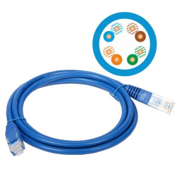 Patchcord UTP A-LAN KKU5NIE1 (RJ45 - RJ45 1m UTP kat. 5e kolor niebieski)