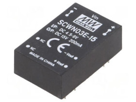 Przetwornica DC/DC 3W 4, 5-9VDC 15VDC Iwyj 200mA SCWN03E-15