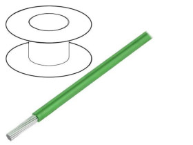2841/7-GR001 Przewód HookUp Wire linka Cu 30AWG PTFE zielony 250V 305m