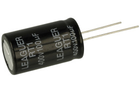 Kondensator; elektrolityczny; 100uF; 400V; RT1; RT12G101M1832; fi 18x32mm; 7,5mm; przewlekany (THT); luzem; Leaguer; RoHS
