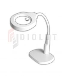 Lampa biurkowa LED z lupą(90mm) 9145T 3D+8D, 6W gięte,elastyczne ramię