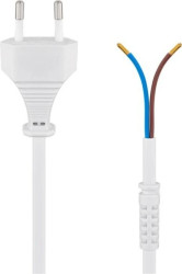 Kabel z wtyczką Euro do montażu, 1,5 m, biały - Wersja kolorystyczna Biały