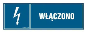 ZNAK - HH021 Włączono 15 x 5 cm FN - Folia samoprzylepna