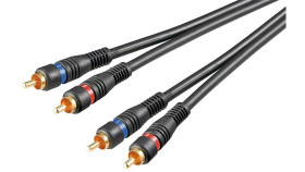 Kabel Łączący Stereo 2 X Cinch, Podwójnie Ekranowany - Długość Kabla 5 M