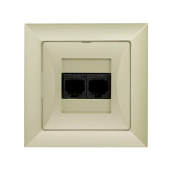 OPAL Gniazdo komputerowe podwójne 2xRJ45 kat.6 krone LSA+ metalizowany piaskowy GTO - 22Op/6